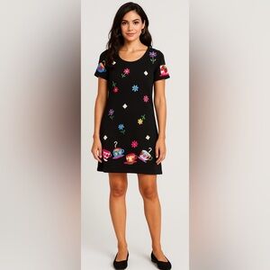 Michael Simon Tea Cup Dress 🍵 Whimsical, Vintage, Cottagecore, Retro, Quirky‎